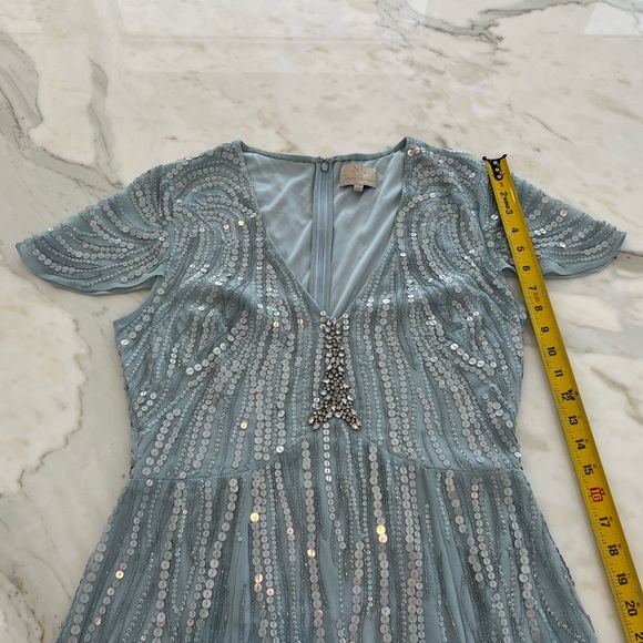 JENNY PACKHAM NO. 1. BLUE SEQUIN GOWN SIZE US 10 / UK 14 - Picture 11 of 17